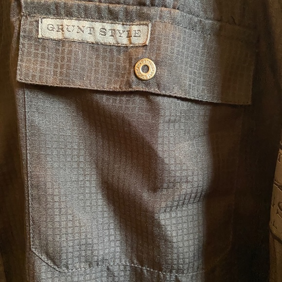 Men’s long sleeve black polyester button down Grunt Style size XL - Picture 3 of 4